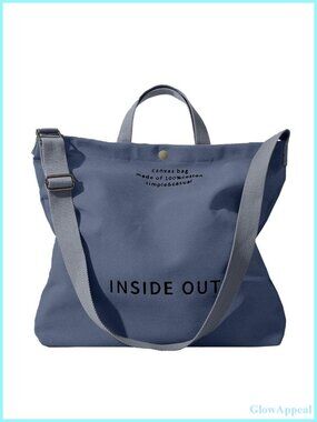 Canvas Tote Bag for Women Crossbody Handbag with Adjustable Strap and Coin
